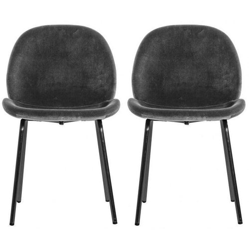 Flanagan Grey Velvet Dining Chairs (Pair)