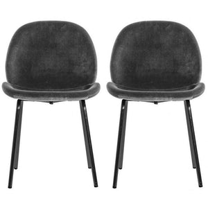 Flanagan Grey Velvet Dining Chairs (Pair)