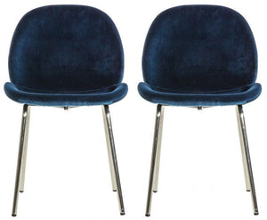 Flanagan Petrol Blue Velvet  Dining Chairs (Pair)