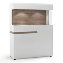 Load image into Gallery viewer, Chelsea Living White Low Wide Display Cabinet with a Truffle Oak Trim