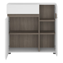 Load image into Gallery viewer, Chelsea Living Small White 1 Drawer 2 Door Sideboard with a Truffle Oak Trim