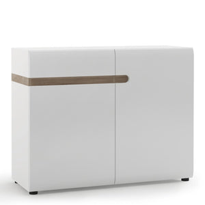 Chelsea Living White 1 Drawer 2 Door Sideboard with a Truffle Oak Trim