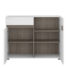 Load image into Gallery viewer, Chelsea Living White 1 Drawer 2 Door Sideboard with a Truffle Oak Trim