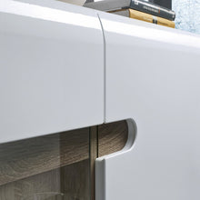 Load image into Gallery viewer, Chelsea Living White 3 Door Glazed Sideboard with a Truffle Oak Trim