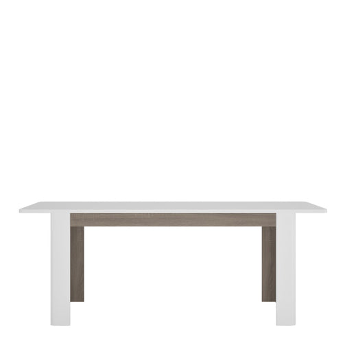Chelsea Living Extending White Dining Table with a Truffle Oak Trim