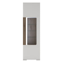 Load image into Gallery viewer, Toronto Tall Narrow glazed display cabinet with internal shelves with Plexi Lighting