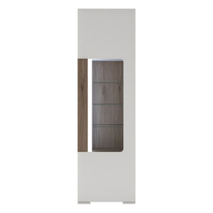 Toronto Tall Narrow glazed display cabinet with internal shelves with Plexi Lighting