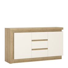 Load image into Gallery viewer, Lyon Riviera Oak/White High Gloss 2 Door 3 Drawer Sideboard