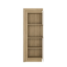 Load image into Gallery viewer, Lyon Riviera Oak/White High Gloss Narrow Display Cabinet (Right Hand)
