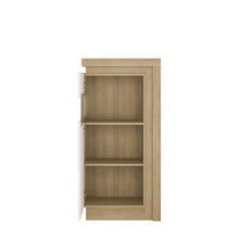 Load image into Gallery viewer, Lyon Riviera Oak/White High Gloss Short Narrow Display Cabinet (Left Hand)