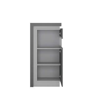 Lyon Platinum/Light Grey Gloss Short Narrow Display Cabinet (Right or Left Hand)