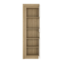 Load image into Gallery viewer, Lyon Riviera Oak/White High Gloss Tall Narrow Display Cabinet (Right Hand)