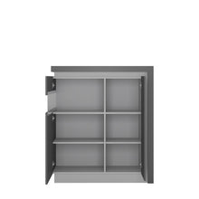 Load image into Gallery viewer, Lyon Platinum/Light Grey Gloss 2 Door Designer Display Cabinet (Left Door Display)