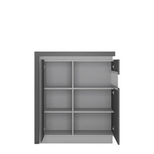 Load image into Gallery viewer, Lyon Platinum/Light Grey Gloss 2 Door Designer Display Cabinet (Right Door Display)