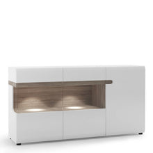 Load image into Gallery viewer, Chelsea Living White 3 Door Glazed Sideboard with a Truffle Oak Trim