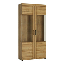 Load image into Gallery viewer, Cortina Grandson Oak Tall Wide 2 Door Glazed Display Cabinet