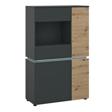 Load image into Gallery viewer, Luci Platinum and Oak 4 Door Low Display Cabinet with LED lighting