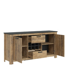 Load image into Gallery viewer, Rapallo Chestnut/Matera Grey 2 Door 2 Drawer Wine Rack Sideboard