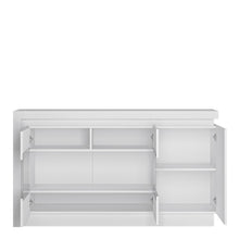 Load image into Gallery viewer, Lyon White High Gloss 3 Door Glazed Sideboard with LED Lighting