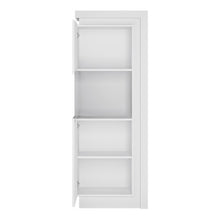 Load image into Gallery viewer, Lyon White High Gloss Narrow Display Cabinet with LED Lighting (Left Hand)