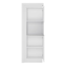 Load image into Gallery viewer, Lyon White High Gloss Narrow Display Cabinet with LED Lighting (Right Hand)