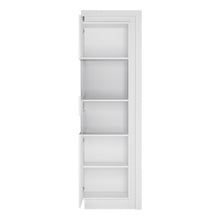 Load image into Gallery viewer, Lyon White High Gloss Tall Narrow Display Cabinet with LED Lighting (Left Hand)