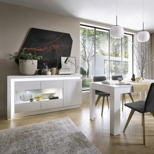 Lyon White High Gloss Small Extending Dining Table