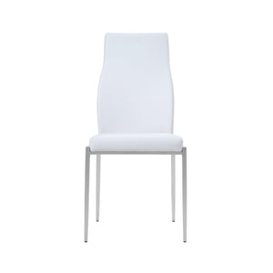 Milan High Back White Faux Leather Dining Chairs (Pair)