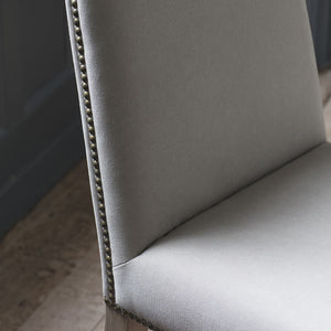 Rex Cement Linen Dining Chairs (Pair)