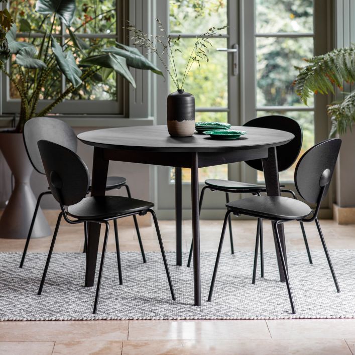 Forden Black Round Dining Table