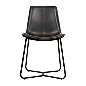 Hawking Charcoal Faux Leather Dining Chairs (Pair)
