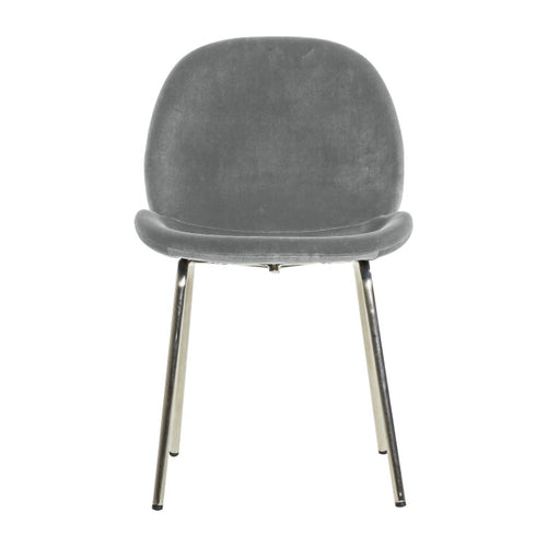 Flanagan Light Grey Velvet Dining Chairs (Pair)
