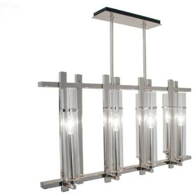 Serene Louis 8 Light Long Nickel Chandelier