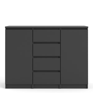 Naia Black Matt 4 Drawers 2 Doors Sideboard