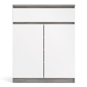 Naia Concrete/White High Gloss 1 Drawer 2 Doors Sideboard