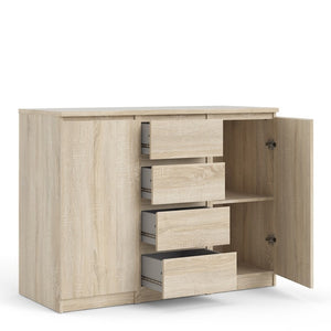 Naia Oak Structure 4 Drawers 2 Doors Sideboard