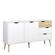 Load image into Gallery viewer, Oslo White and Oak Large 3 Drawers 2 Doors Sideboard