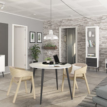 Load image into Gallery viewer, Oslo White and Matt Black Small Dining Table