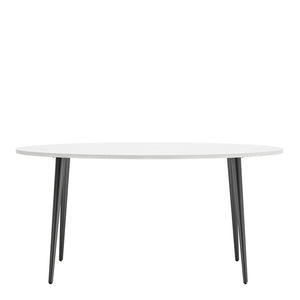 Oslo White and Black Matt Large Dining Table