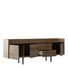Load image into Gallery viewer, Unit Walnut and Black 2 Drawers 3 Doors Sideboard