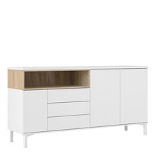 Load image into Gallery viewer, Roomers White/Oak 3 Drawers 3 Doors Sideboard