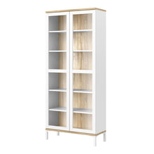 Load image into Gallery viewer, Roomers White/Oak Glazed 2 Doors Display Cabinet