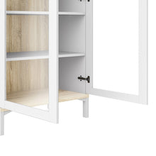 Load image into Gallery viewer, Roomers White/Oak Glazed 2 Doors Display Cabinet