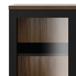 Roomers Black/Walnut Glazed 2 Doors Display Cabinet