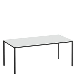Family Large White Top Dining Table with Black Metal Legs