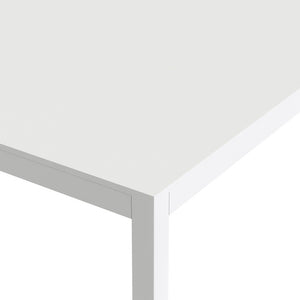 Family Large White Top Dining Table with White Metal Legs