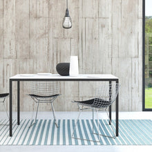 Load image into Gallery viewer, Family Small White Top Dining Table with Black Metal Legs