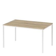 Load image into Gallery viewer, Family Small Oak Top Dining Table with White Metal Legs
