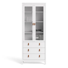 Load image into Gallery viewer, FTG Barcelona White Glazed 2 Doors 3 Drawers Display Cabinet