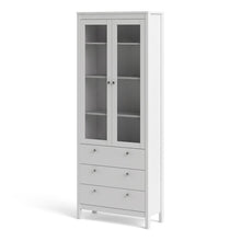 Load image into Gallery viewer, FTG Madrid White Glazed 2 Doors 3 Drawers Display Cabinet